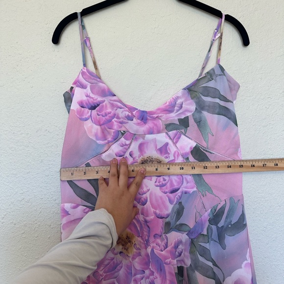 House of CB Seren Pink‎ Floral Floral Lace Back Maxi Dress NWOT Size L D-DD - Picture 5 of 16